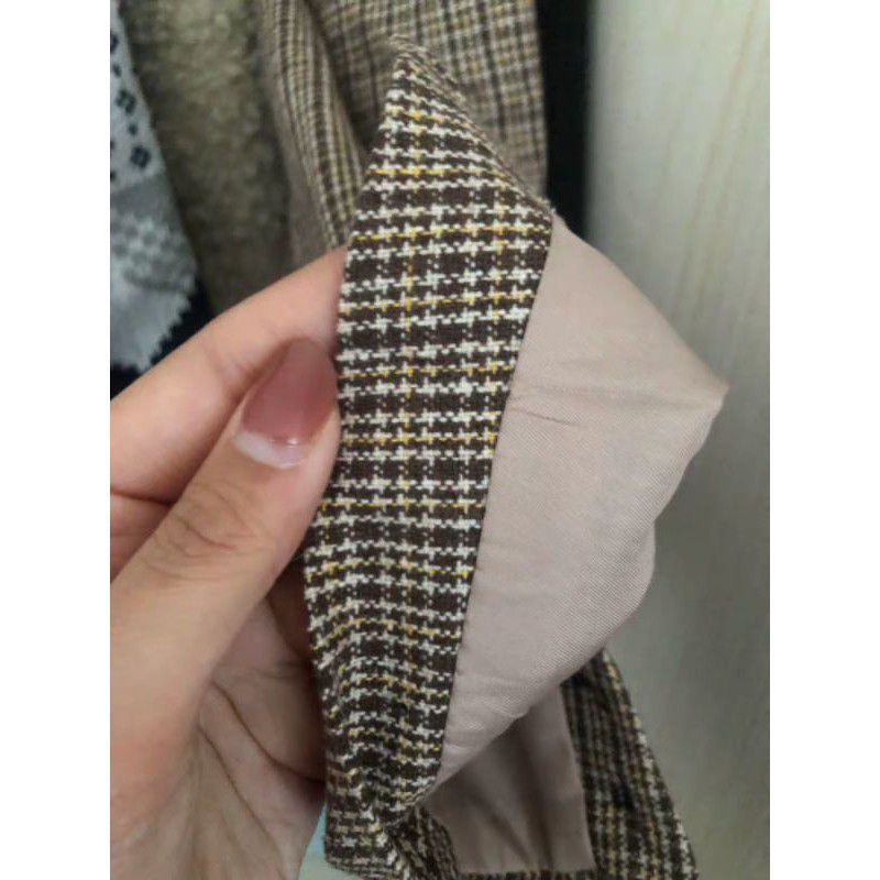 (SẴN) Bộ blazer kẻ phong cách Hàn Quốc