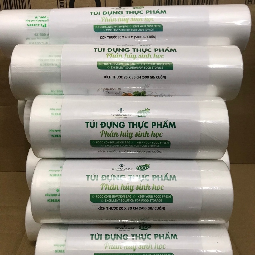 Túi đựng thực phẩm tự huỷ sinh học ECO, bảo quản đồ ăn tươi ngon, đủ size, đảm bảo an toàn vệ sinh thực phẩm