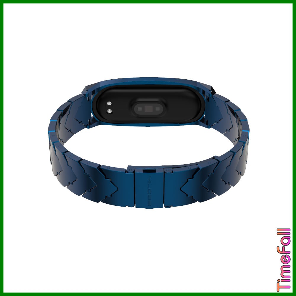 Dây đeo kim loại mắt V-SHAPE miband 4, miband 3 chính hãng MIJOBS, dây đeo kim loại thay thế mi band 4,3 V-SHAPE