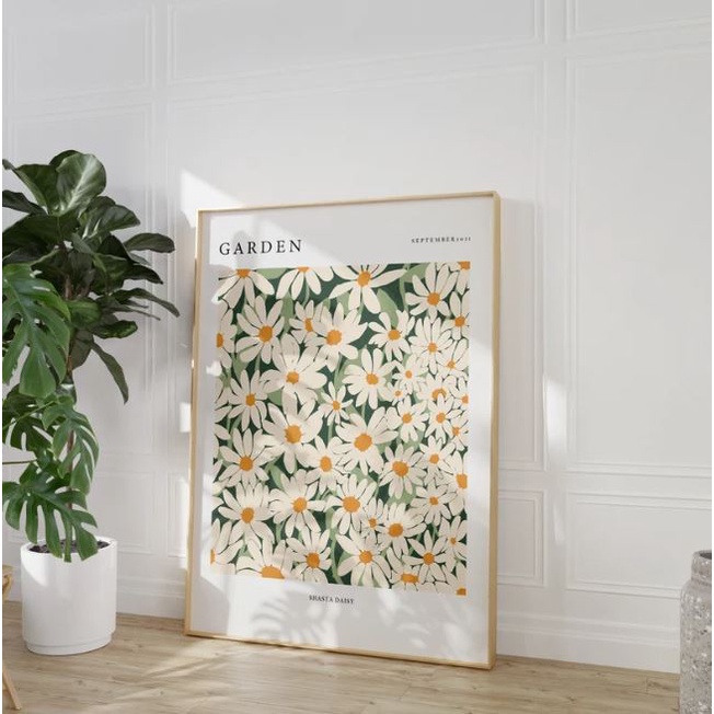 Khổ Lớn Tranh Lẻ Treo Tường Canvas Hình Hoa Cúc Vàng Trắng Họa Mi Dịu Dàng Tối Giản Boho Healing Chữa Lành - MELYHOME DE