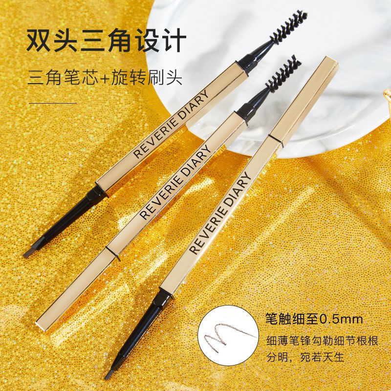 (hàng Mới Về) Bút Kẻ Lông Mày Hai Đầu Màu Vàng Kim | BigBuy360 - bigbuy360.vn