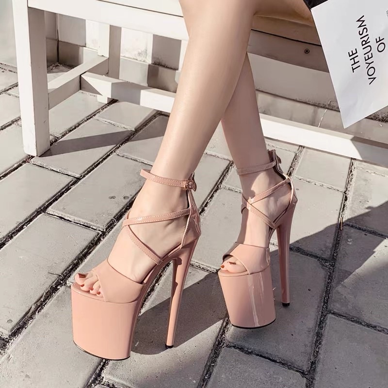 GIÀY CAO GÓT 20CM DÂY CHÉO