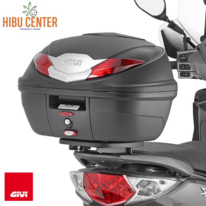 Thùng Givi B360N/ B360NT Công Nghệ Monolock Phản Quang Đỏ/ Xám Khói Đi Kèm Đế Đệm Gắn Sau Xe Máy Tay Ga Motor CHÍNH HÃNG