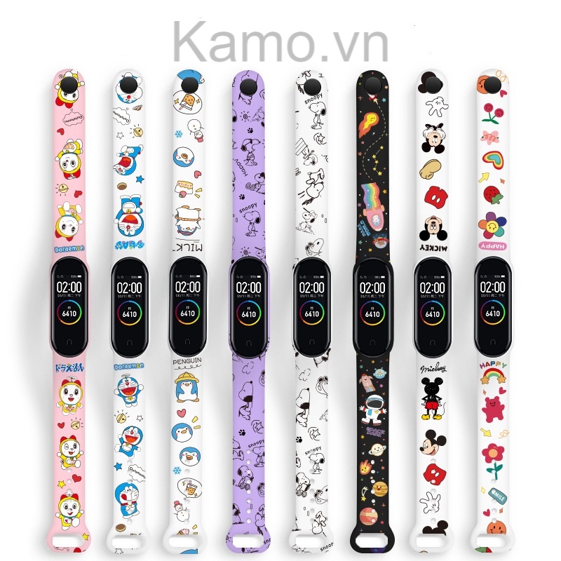 Dây đeo mi band 3, mi band 4, mi band 5, mi band 6 -  Dây đồng hồ xiaomi cao su - Vòng tay thông minh silicon miband