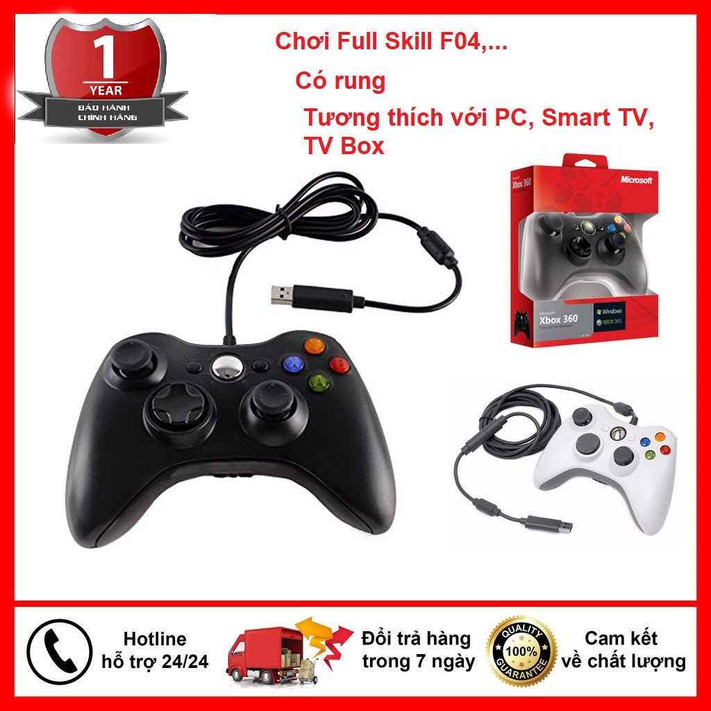 Tay cầm chơi game PC Micosoft XBOX 360 - Chuyên game PC , Laptop, F04 - Bảo Hành 1 Năm