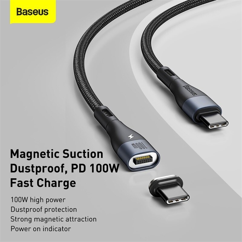 Cáp sạc từ 100W C to C Baseus Zinc Magnetic Safe Fast Charging Data Cable