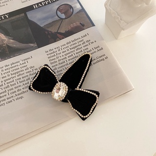 Kẹp tóc nơ đính đá phong cách retro