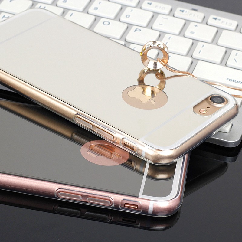 Ốp điện thoại bằng TPU mềm mặt gương sang trọng thời trang cho IPHONE X/10 5 5S SE 6 6S 6PLUS 6SPLUS 7 7PLUS 8 PLUS