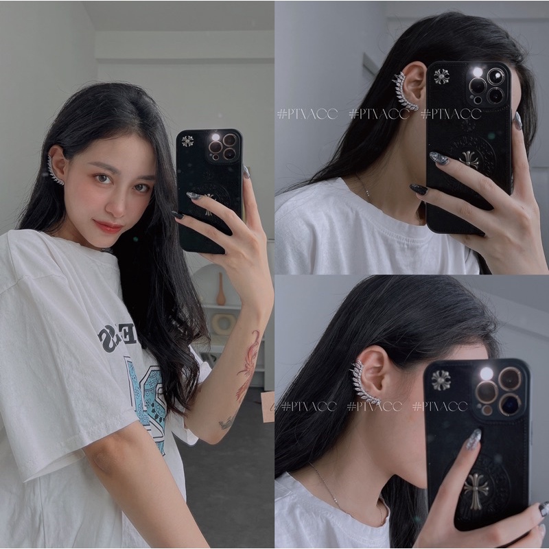 Bông tai, khuyên tai kẹp vành đính đá kiểu Trung cá tính .PTNACC.