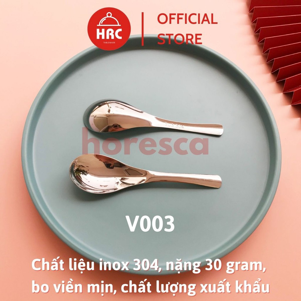 Thìa inox 304 ăn cháo, soup, phở (HÀNG ĐẸP) Muỗng inox cán cong to cao cấp V002, V003