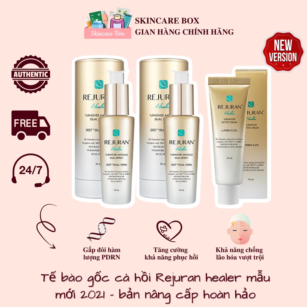 [ĐỦ BILL] HUYẾT THANH &amp; KEM DƯỠNG TẾ BÀO GỐC ADN CÁ HỒI REJURAN HEALER TURNOVER AMPOULE &amp; SERUM