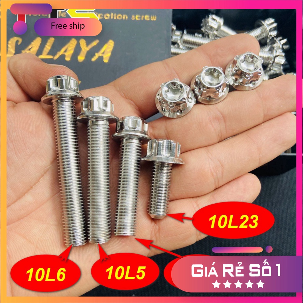 HCM  ỐC SALAYA 10LY ĐẦY ĐỦ CÁC SIZE 10LY23 - 10LY4 - 10LY5 - 10LY6 ( BAO RỈ SÉT CHỌN ĐỜI ) ĐỒ CHƠI XE MÁY GIÁ SỈ