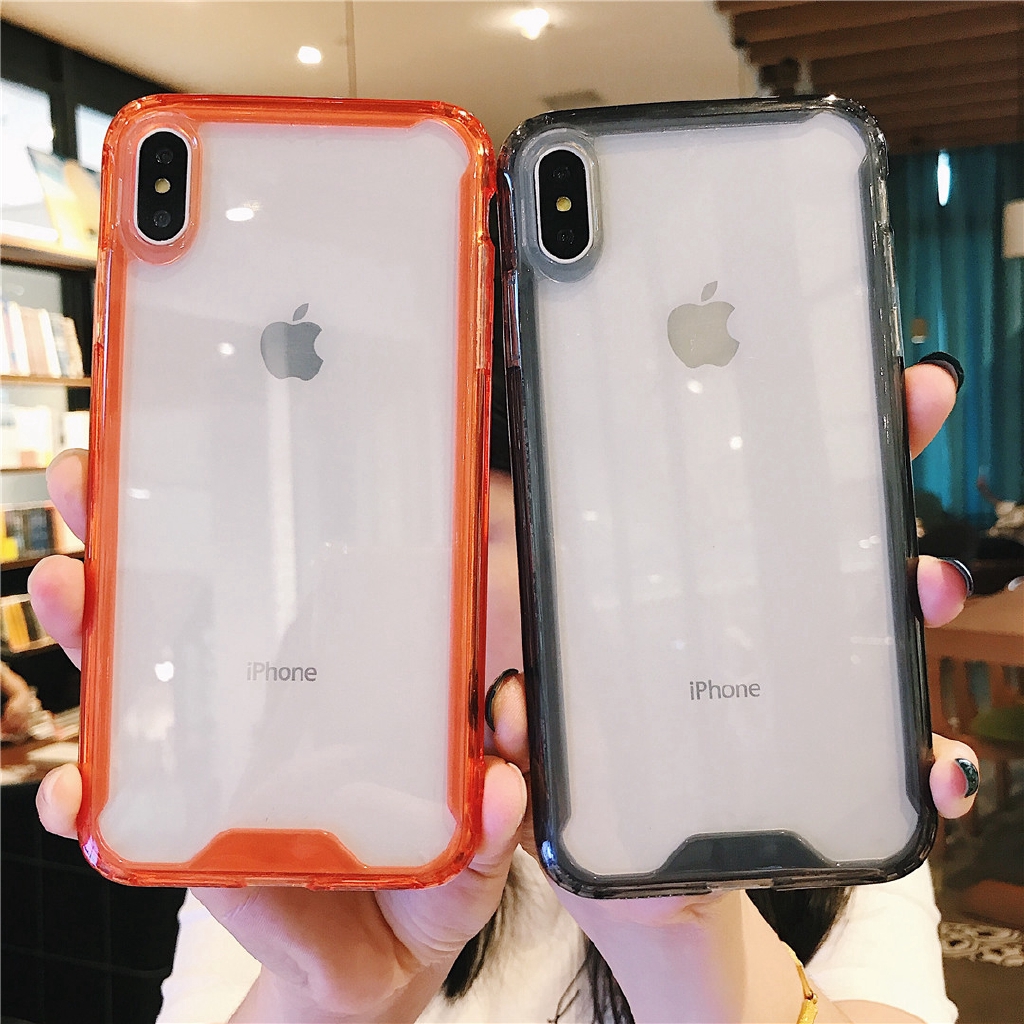 Ốp Lưng Nhựa Acrylic Trong Suốt Chống Sốc Cho Iphone X Xs Max Xr 7 8 6 6s Plus