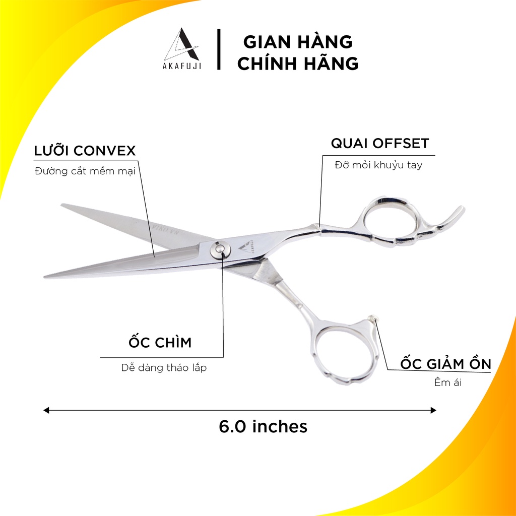 Kéo Cắt Tóc ( Răng Cưa Chống Chạy Tóc) AKAFUJI EAS 603 SIZE 6.0 inches Thép Nhật Cao Cấp [HÀNG CHÍNH HÃNG] Bảo Hành 12T