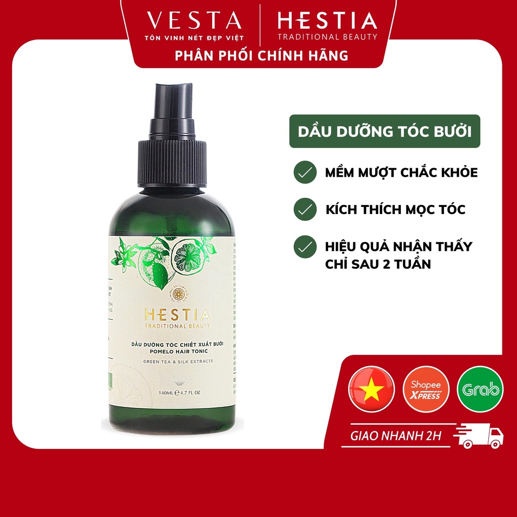 Tinh Dầu Bưởi Hestia - Xịt Dưỡng Tóc Bưởi Pomelo Hair Tonic Kích Thích Mọc Tóc 140ml