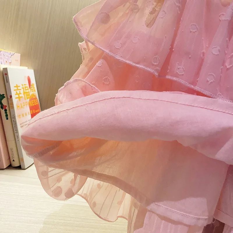 2023 Đầm Công Chúa Lưới Mùa Hè Hàn Quốc Cho Bé Gái Mới