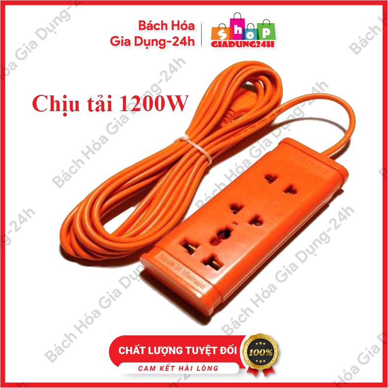 Chịu tải 1200W-Ổ cắm điện liền dây Ominsu chịu tải  3E1200C 3m, 5m,9m dây-Giadung24h