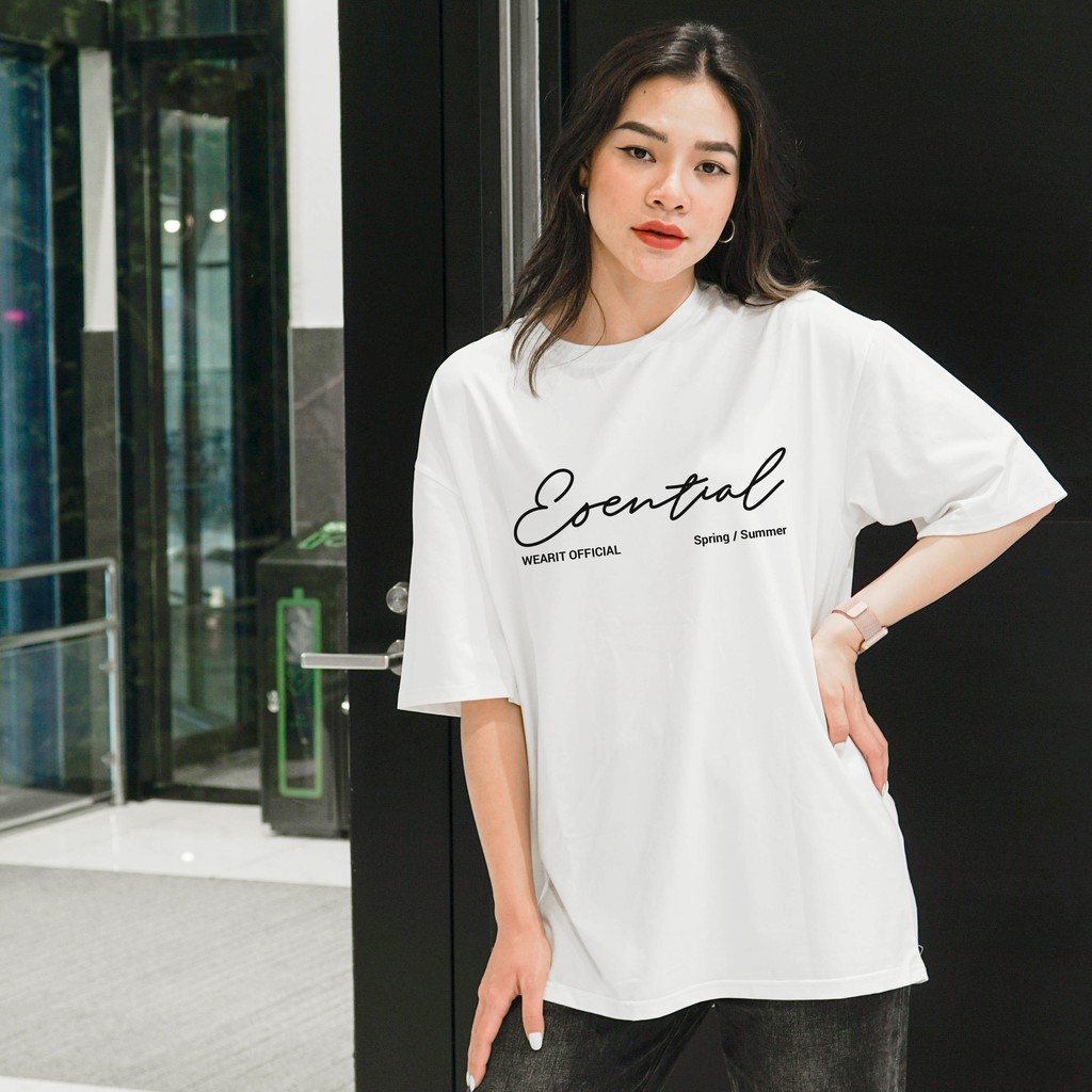 Áo thun tay lỡ WEARIT áo thun cotton 100%,phông form rộng kiểu dáng basic in chữ new tee án thun unisex nam nữ | BigBuy360 - bigbuy360.vn