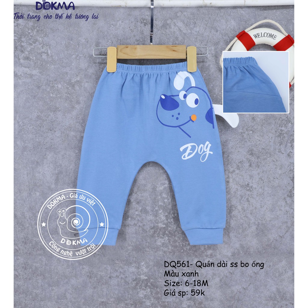 Dokma - Quần dài bo ống chất cotton cho bé trai (6-18m)