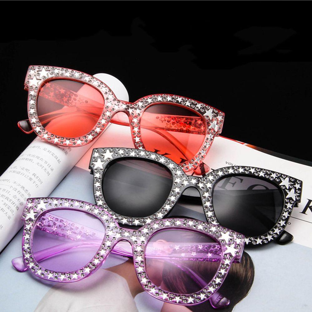 Kính Mát Mắt Mèo Tròng Vuông Họa Tiết Hình Học Phong Cách Cổ Điển Thời Trang Cho Nữ