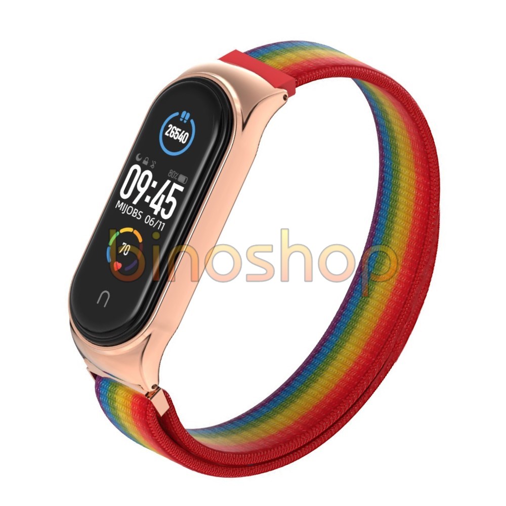 Dây đeo miband 4, miband 3 nylon viền cong CS chính hãng MIJOBS, dây đeo thay thế mi band 4, mi band 3 nylon MIJOBS