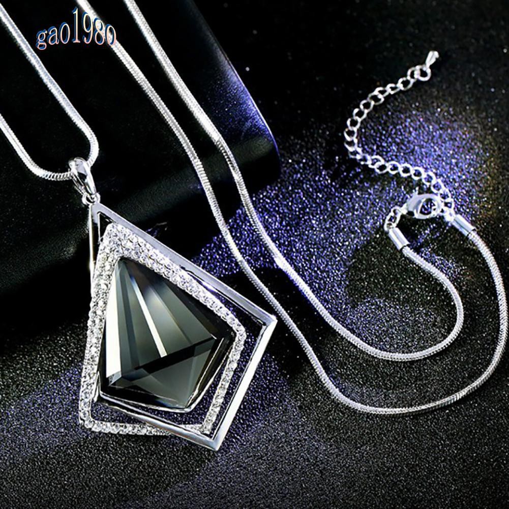 Vòng cổ Dáng Dài Đính Đá Pha Lê Thời Trang Cho Nữ