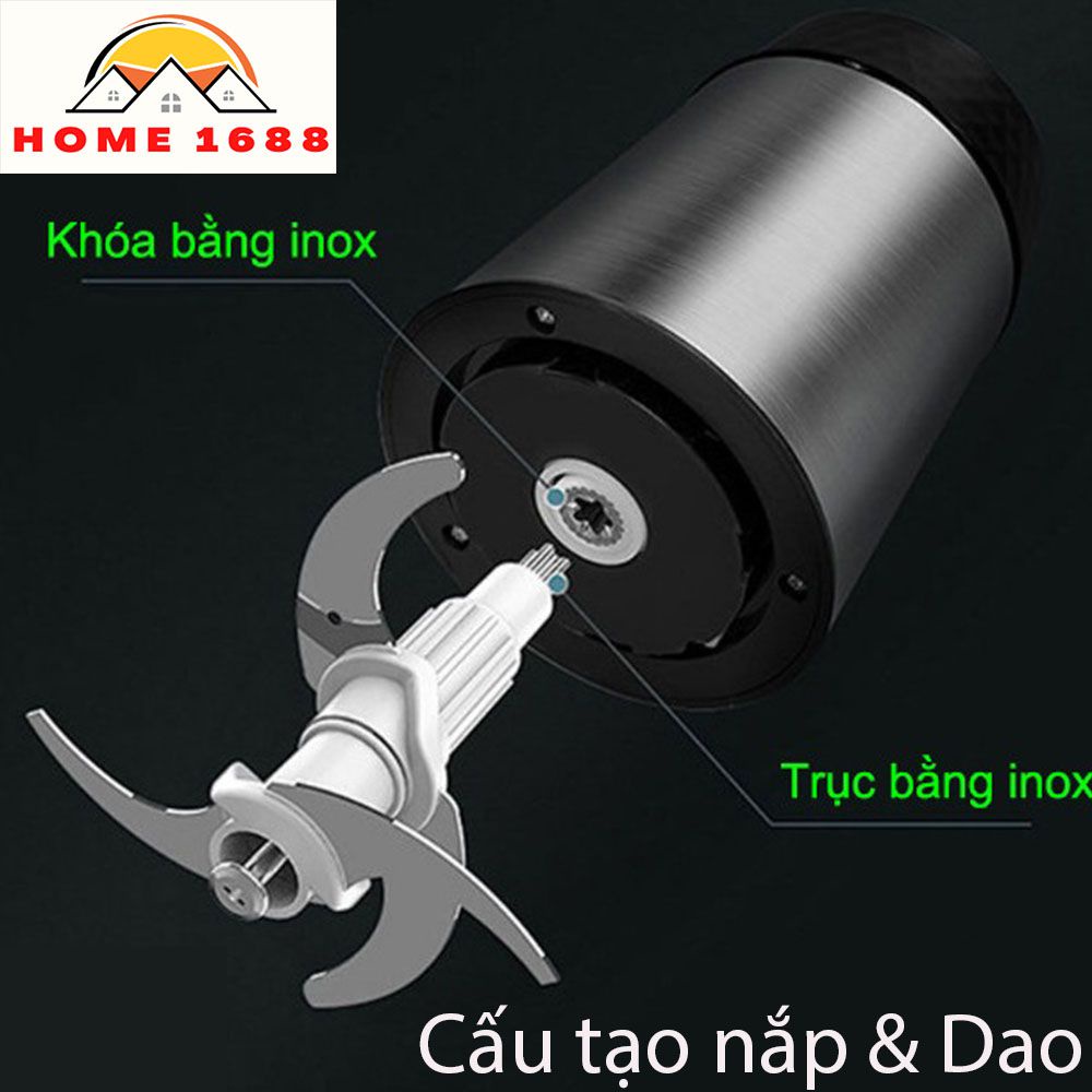 Máy Xay Thịt, Xay Rau Củ Quả Đặt Bàn cối Inox SUS 304 với 4 Lưỡi Dao Đa Năng, Công suất 300W M02 Home 1688