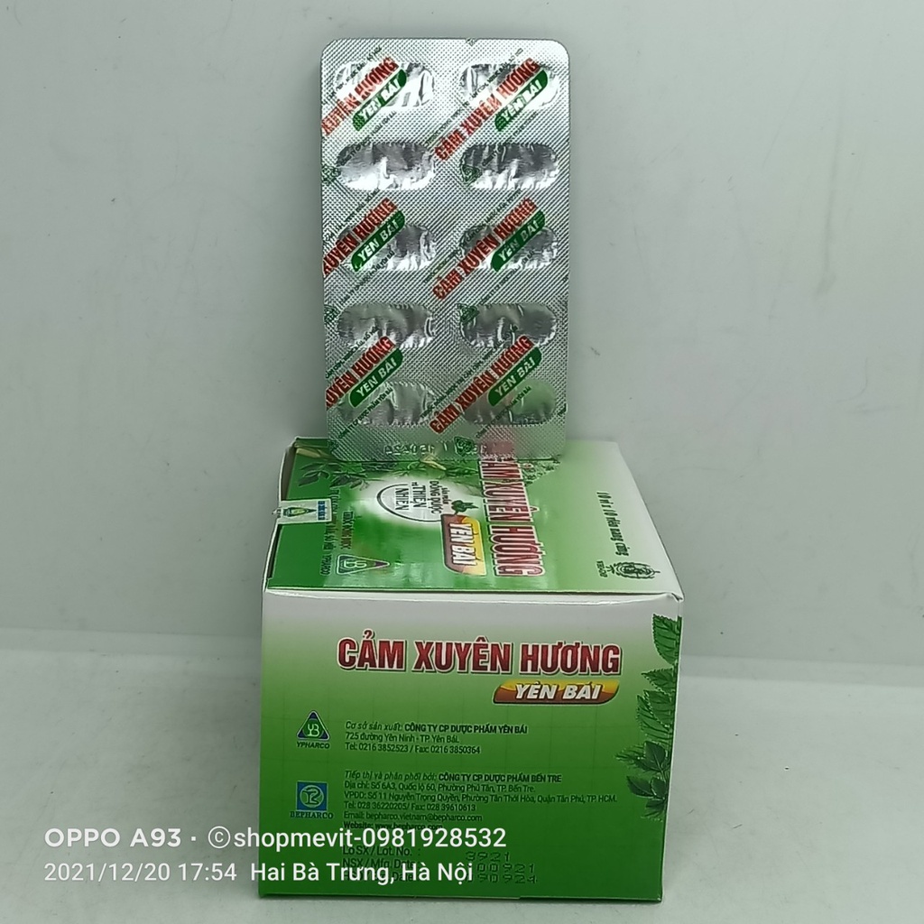Viên uống cảm xuyên hương Yên Bái hộp 100 viên