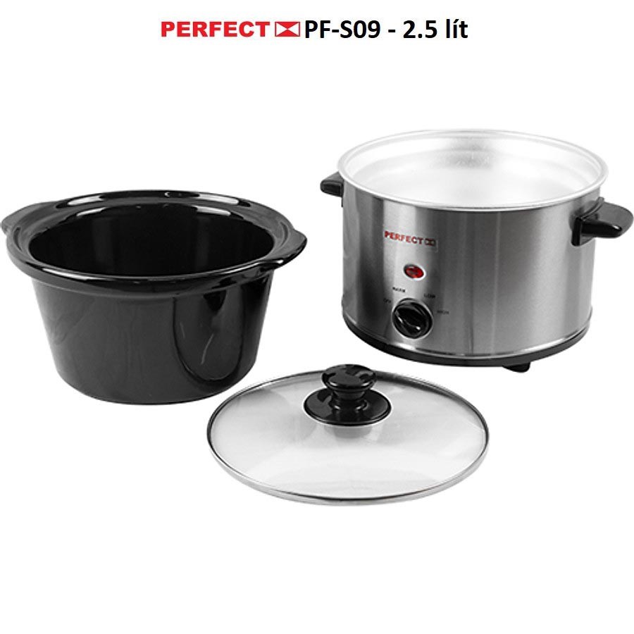 Nồi nấu cháo chậm đa năng Perfect PF-S09 dung tích 2.5 lít - Hàng chính hãng, bảo hành 12 tháng