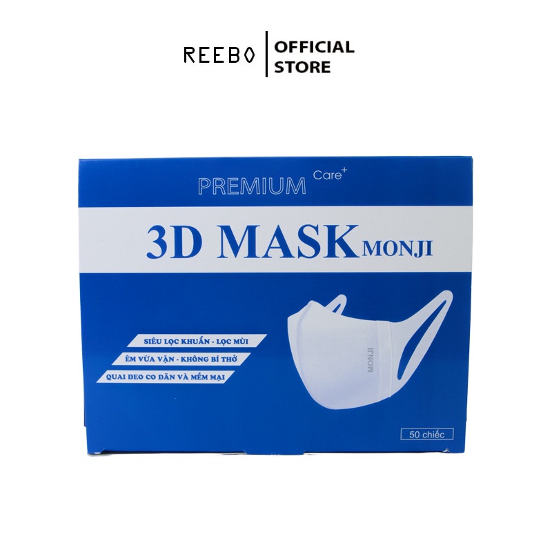 Khẩu Trang 3D Mask Monji công nghệ dập Nhật Bản hộp 50 cái thumbnail