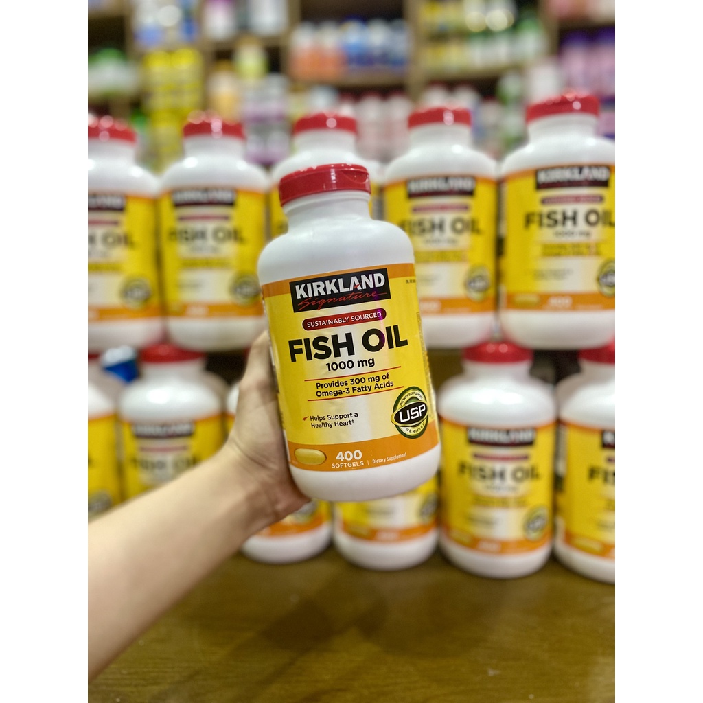 Viên uống dầu cá Omega 3 Fish Oil 1000mg Kirkland của Mỹ