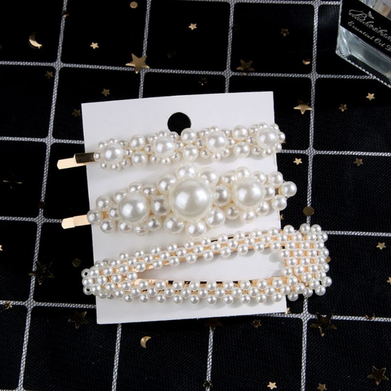 Set 10 Kẹp Tóc Đính Ngọc Trai Nhân Tạo Đơn Giản Thời Trang