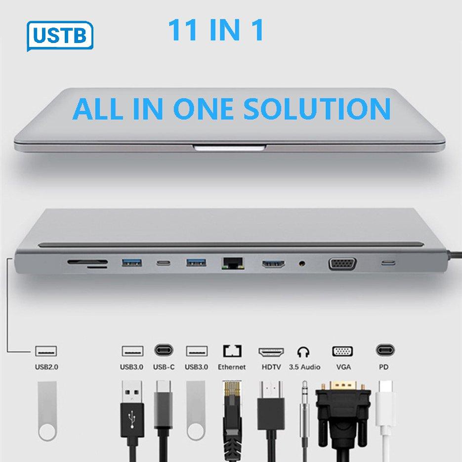 Hub Chuyển Đổi Usb Type C Cho Laptop Vga Rj45