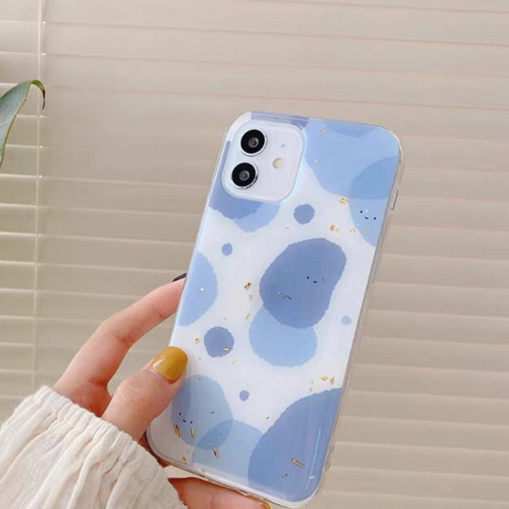 Ốp điện thoại họa tiết vân đá xanh dương sang trọng thích hợp cho Iphone 12 13 11promax x xsmax xr 7 8plus LBXL