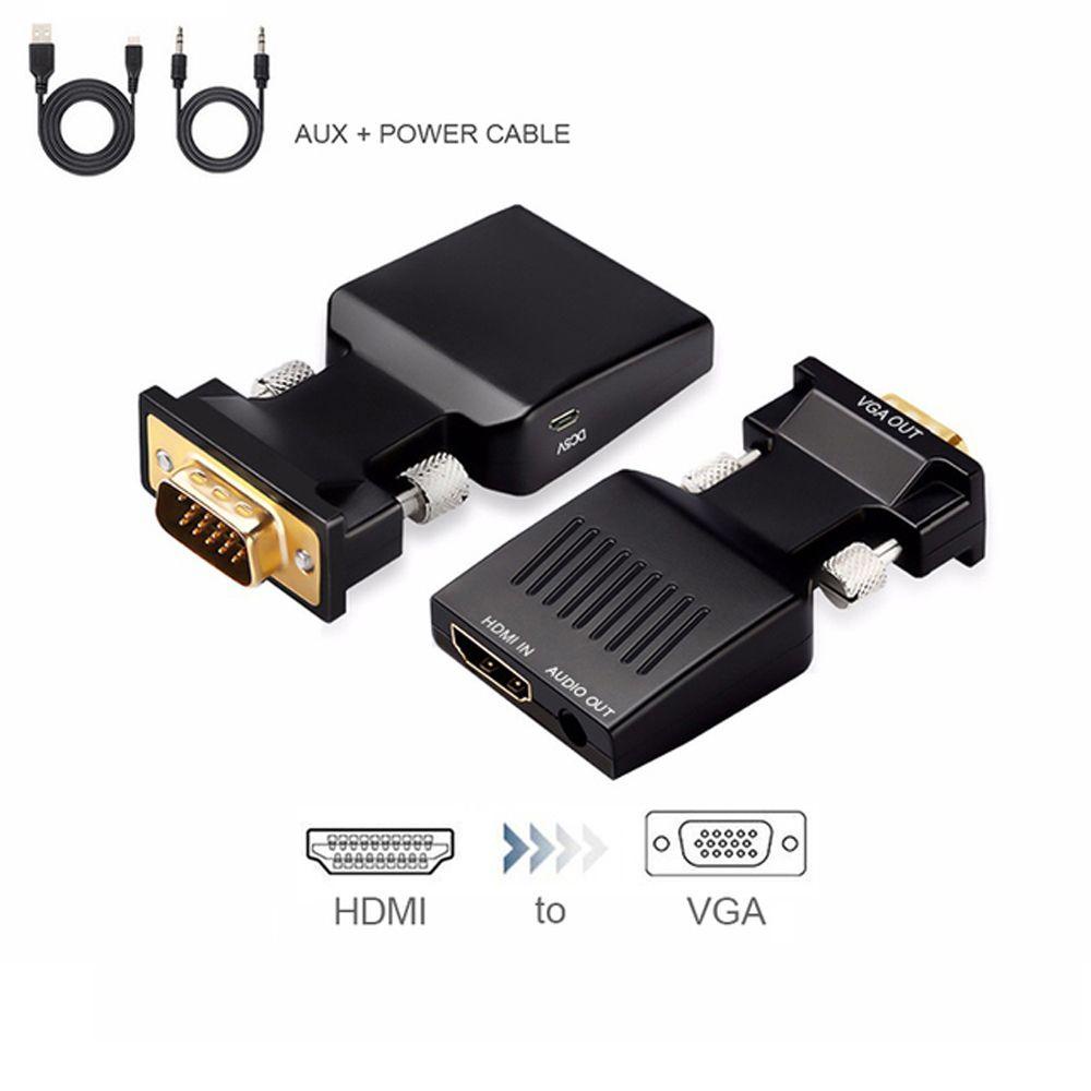 Đầu Chuyển Đổi VGA Sang HDMI Có Âm Thanh HD Sang VGA Chuyên Dụng Cho Laptop PC