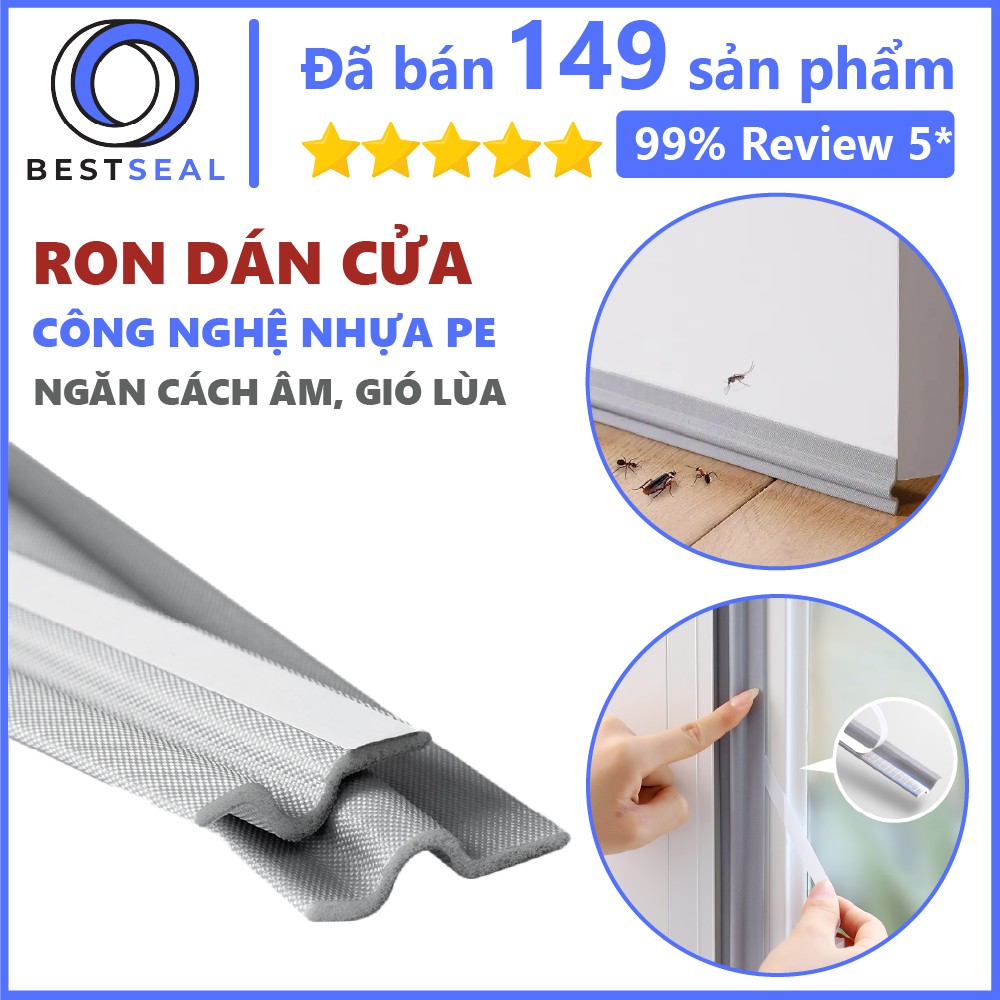 2 Mét Ron Chặn Cửa, Chặn Khe Cửa, Miếng Chặn Cửa Chống Gió Lùa, Thanh Dán Cửa Cản Bụi Dùng Cho Cửa Nhôm Kính Kéo, Đẩy