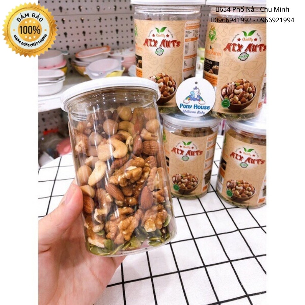 Hạt dinh dưỡng mix 5 loại Hạt Cho Bà Bầu 300gr Mixnuts (macca,óc chó vàng, óc chó đỏ, hạnh nhân, bí) Date 2022