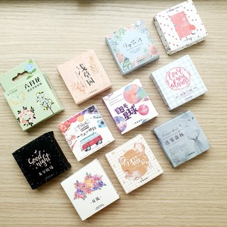BST sticker hộp 45c trang trí sổ, bullet journal- chủ đề hoa lá, động vật, quote, hành tinh, cô gái, mèo,...