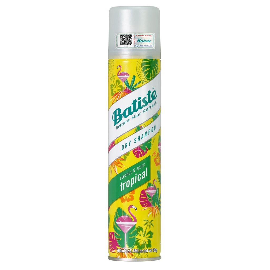 Dầu Gội Khô Làm Sạch Nhanh Hương Thơm Nhẹ Nhàng Batiste Dry Shampoo 200ml