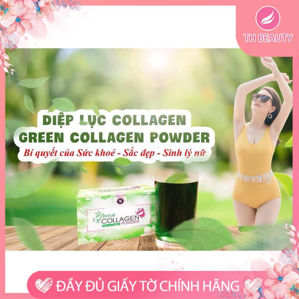 <THẬT 100%> Trà giảm cân diệp lục Collagen Powder, dáng đẹp, eo thon