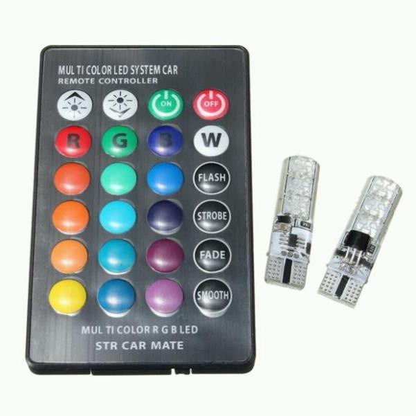 Đèn LED xi nhan Demi  T10 16 màu có remote-Đèn XINHAN NHIỀU MÀU