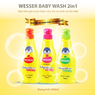 [Nhiều Mùi] Sữa Tắm Gội Wesser 2in1 3 Mùi loại 200ml,500ml
