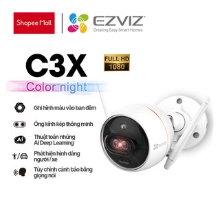 Camera wifi EZVIZ C3X ghi hình màu vào ban đêm, ống kính kép với công nghệ AI tích hợp