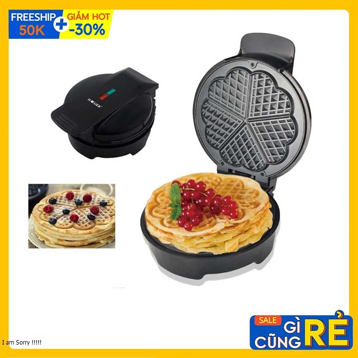 [Mã ELHADEV giảm 4% đơn 300K] Máy nướng bánh kẹp tàn ong, bánh waffle khuôn trái tim đơn Haeger