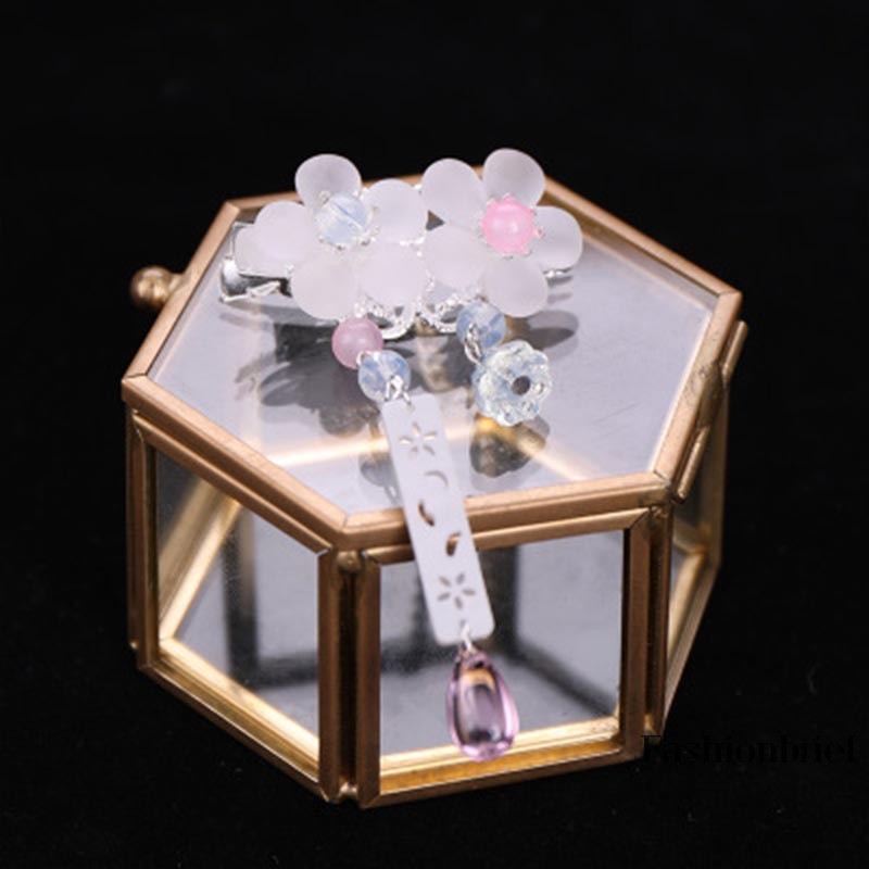 Cặp kẹp tóc hoa pha lê đính đá sang trọng thời trang cho nữ