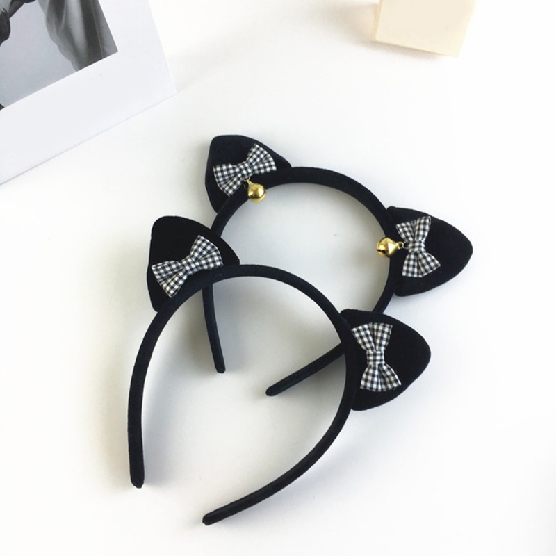 Flgo Băng Đô Tai Mèo Phối Lông Có Chuông Hoạt Hình Dùng Rửa Mặt / Biểu Diễn Tiệc Tùng