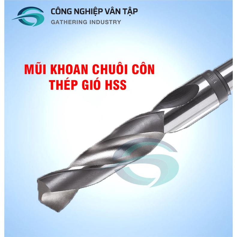 Mũi khoan chuôi côn vật liệu thép gió HSS khoan tốc độ cao hãng Vân Tập