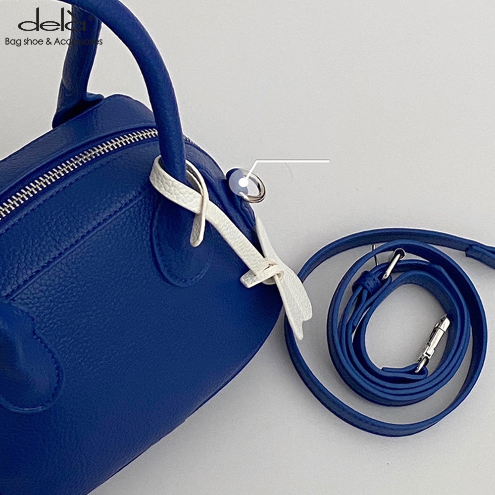 Dela Túi Xách Đeo Vai Mềm Mại Họa Tiết Vỏ Quả Vải Màu Trắng Phong Cách Hàn Quốc Dành Cho Nữ