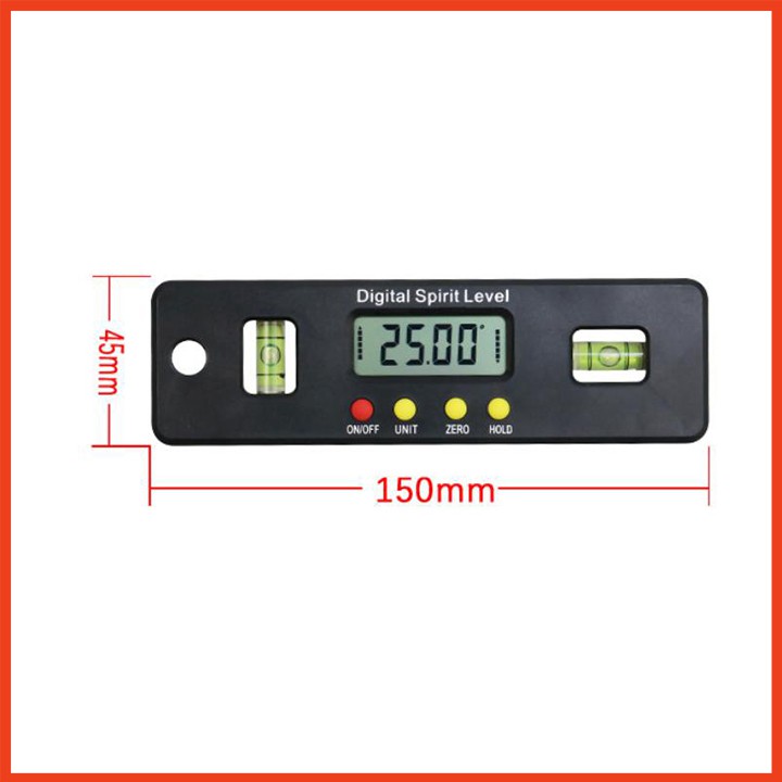 Thước Nivo cân bằng đo góc điện tử dài 100mm, 150mm tặng kèm pin