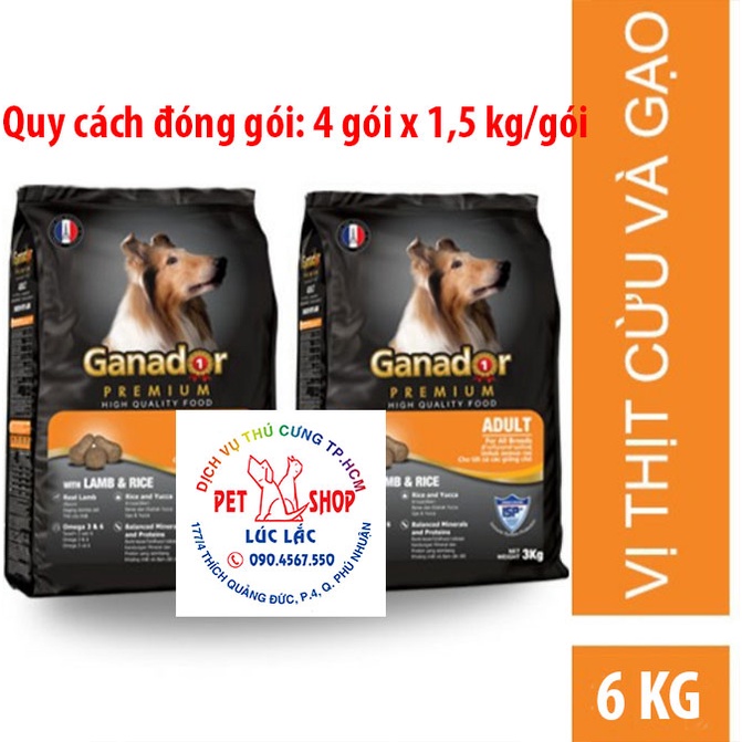 FREESHIP [6KG] Thức ăn cho chó trưởng thành Ganador vị thịt cừu và gạo - Ganador Adult Lamb and Rice